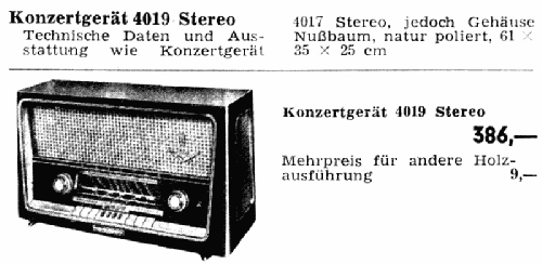 Konzertgerät 4019 Stereo; Grundig Radio- (ID = 107524) Radio