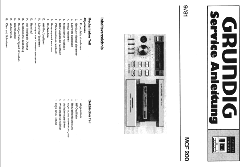 MCF-200; Grundig Radio- (ID = 797284) R-Player