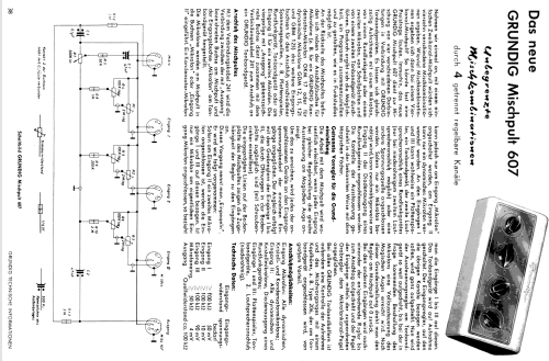Mischpult 607; Grundig Radio- (ID = 1413047) Misc