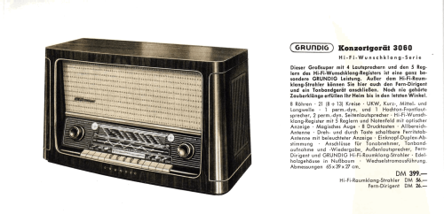 Musikgerät - Konzertgerät 3060; Grundig Radio- (ID = 2085505) Radio