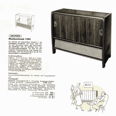 Musikschrank 7066; Grundig Radio- (ID = 2085419) Radio