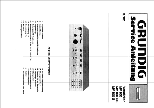 MV100 -U -GB; Grundig Radio- (ID = 2075081) Verst/Mix