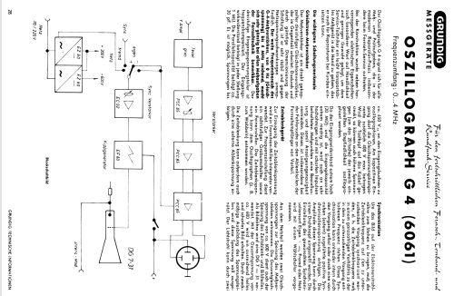 Oszillograph G4 6061; Grundig Radio- (ID = 1159369) Ausrüstung