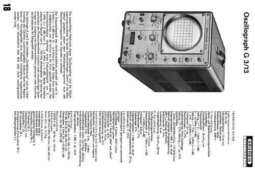 Oszillograph G 3/13; Grundig Radio- (ID = 2039243) Equipment