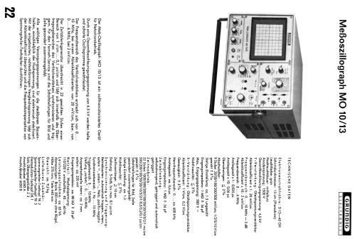 Oszillograph MO 10/13; Grundig Radio- (ID = 2039262) Equipment