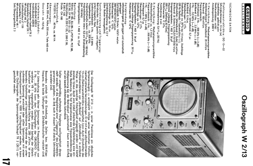 Oszillograph W2/13 51; Grundig Radio- (ID = 2039146) Equipment