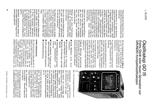 Oszilloskop GO15; Grundig Radio- (ID = 2075369) Equipment