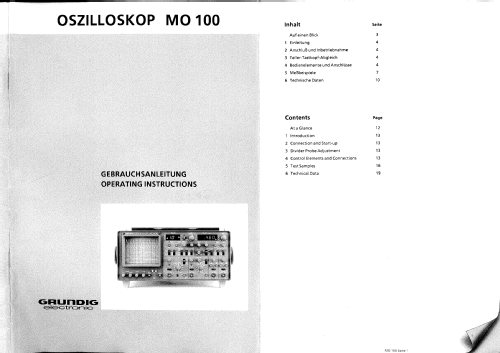 Oszilloskop MO100; Grundig Radio- (ID = 2112555) Equipment
