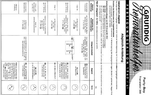 Party-Boy Transistor 200; Grundig Radio- (ID = 201370) Radio
