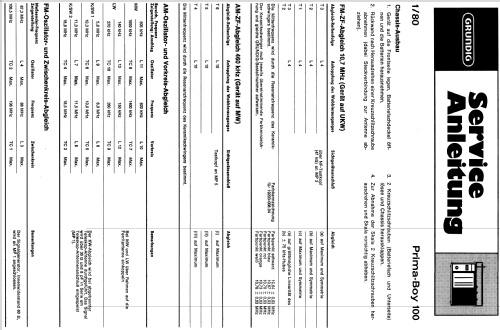Prima-Boy 100; Grundig Radio- (ID = 319824) Radio
