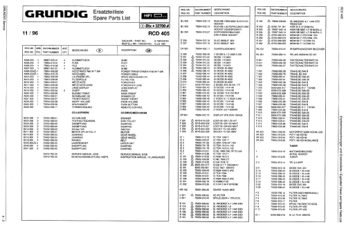 RCD-405; Grundig Radio- (ID = 1279457) Radio