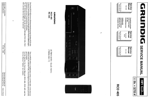 RCD-405; Grundig Radio- (ID = 1279460) Radio