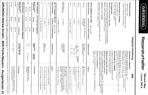 Record-Boy Luxus 208a; Grundig Radio- (ID = 392220) Radio