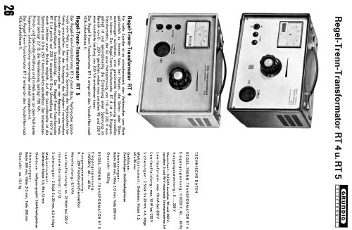 Regel-Trenn-Transformator RT5; Grundig Radio- (ID = 2039430) Equipment