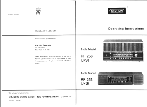 RF250U/Stereo Ch= CS-200U; Grundig Radio- (ID = 481258) Radio