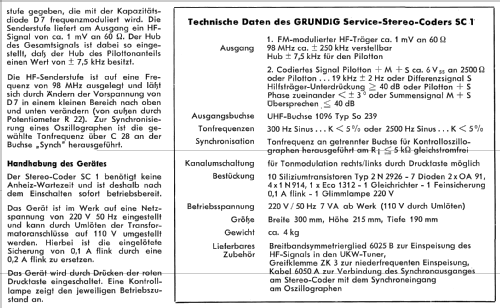 Stereo-Coder SC1; Grundig Radio- (ID = 534997) Equipment