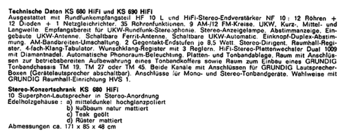 Stereo-Konzertschrank KS680 HiFi Ch= HF10L + NF10; Grundig Radio- (ID = 2645076) Radio