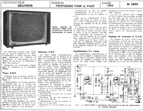 T400F; Grundig Radio- (ID = 290412) Televisore