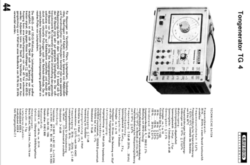 Tongenerator TG4; Grundig Radio- (ID = 2040633) Equipment