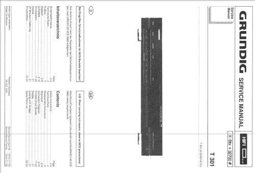 Tuner T-301; Grundig Radio- (ID = 818133) Radio