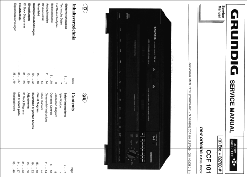 Twin Cassette Deck CCF 101; Grundig Radio- (ID = 1382774) R-Player