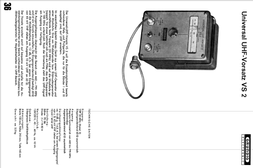 UHF-Wobbelvorsatz VS2 Typ 6077; Grundig Radio- (ID = 2040055) Equipment