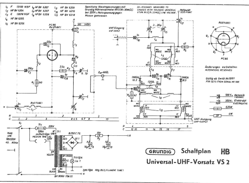 UHF-Wobbelvorsatz VS2 Typ 6077; Grundig Radio- (ID = 719646) Equipment