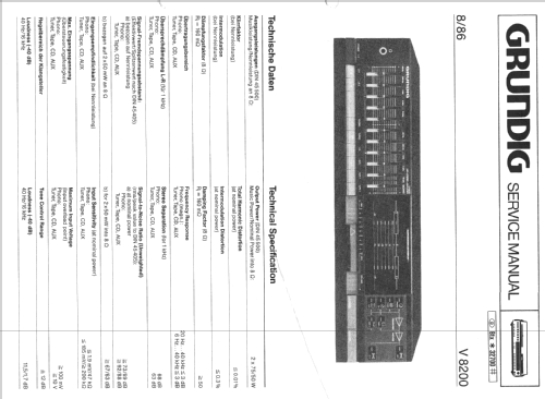 Verstärker V-8200; Grundig Radio- (ID = 817455) Ampl/Mixer