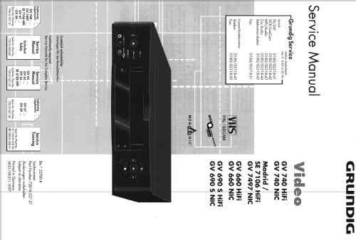 Video Recorder GV-740 HiFi; Grundig Radio- (ID = 1478400) Ton-Bild