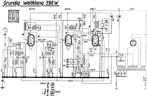 Weltklang 398W; Grundig Radio- (ID = 1559577) Radio