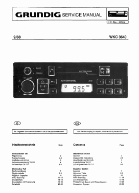 WKC 3640; Grundig Radio- (ID = 2769952) Car Radio