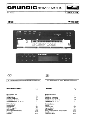 WKC 3841; Grundig Radio- (ID = 2770176) Car Radio