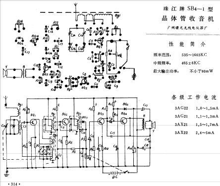 Zhujiang 珠江 SB4-1; Guangzhou 广州曙光无线电仪器厂 (ID = 802673) Radio