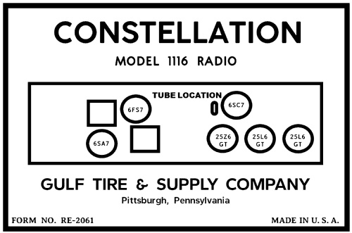 Constellation 1116; Gulf Tire & Supply (ID = 3026103) Radio