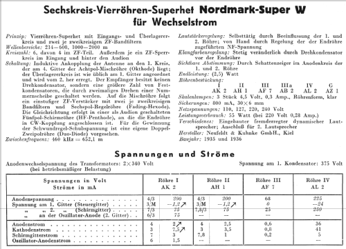 Nordmark-Super W; Hagenuk N&K, (ID = 83070) Radio