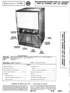 1000 Ch= W1000D; Hallicrafters, The; (ID = 3094227) Television