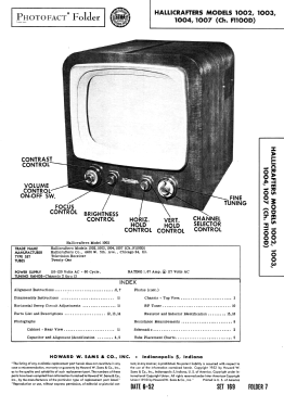 1002 Ch= F1100D; Hallicrafters, The; (ID = 3055130) Television