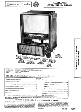 1025 Ch= C1000D; Hallicrafters, The; (ID = 3066078) Television