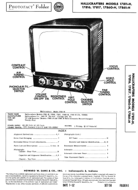 17-811H Ch= Y800D; Hallicrafters, The; (ID = 3011071) TV Radio