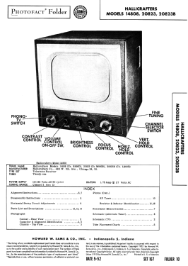 20823 ; Hallicrafters, The; (ID = 3047726) Television