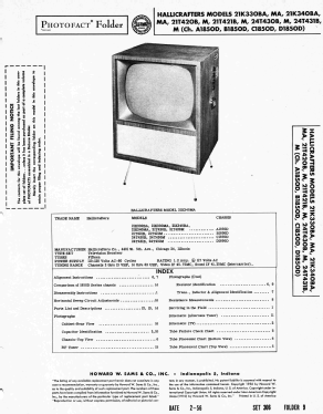 21T421M Ch= B1850D; Hallicrafters, The; (ID = 2731460) Television