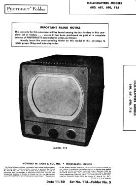 680 ; Hallicrafters, The; (ID = 2788625) Television