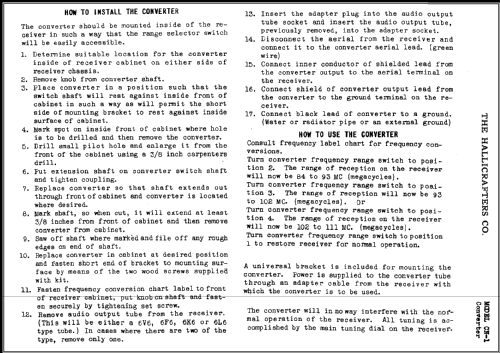 Converter CN-1; Hallicrafters, The; (ID = 463682) Converter