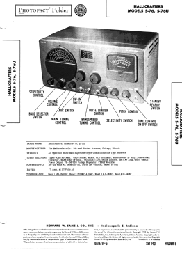 S-76; Hallicrafters, The; (ID = 2951995) Amateur-R