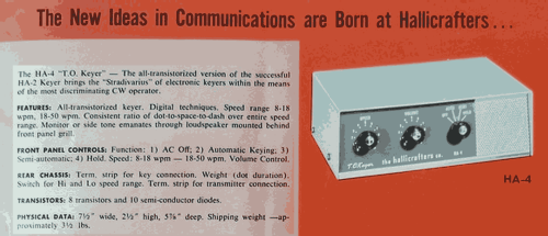 T.O.Keyer HA-4; Hallicrafters, The; (ID = 2080899) Morse+TTY