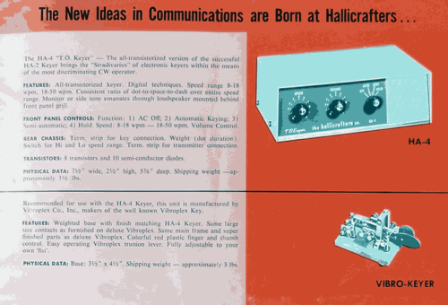 T.O.Keyer HA-4; Hallicrafters, The; (ID = 2081006) Morse+TTY