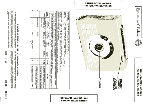 TW-102; Hallicrafters, The; (ID = 2102162) Radio