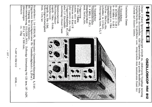 Oszilloskop HM812; HAMEG GmbH, (ID = 1710228) Equipment