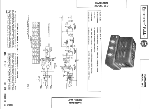 W-7; Hamilton Electronics (ID = 2456645) Ampl/Mixer