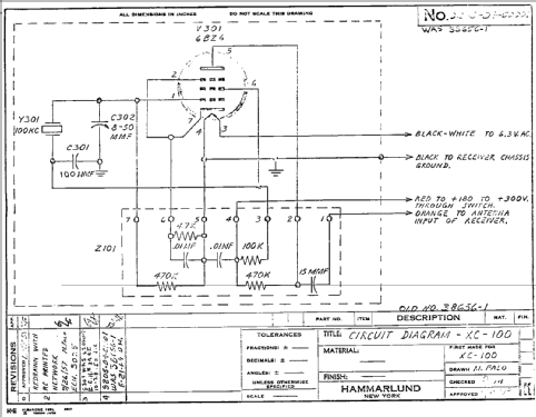 XC-100; Hammarlund Mfg. Co. (ID = 53536) Amateur-D